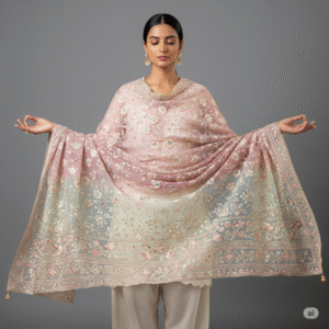 The “Mystic Bloom” Embroidered Chiffon Dupatta